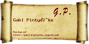 Gabl Pintyőke névjegykártya